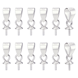 12шт. 925 серебряные подвески в виде чашечки с жемчужной ушком, за половину пробурено бисера, с печатью 925, 1 с тканью для полировки ПК