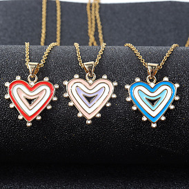 Fashionable Heart-shaped Pendant Necklace with Real Gold Plating