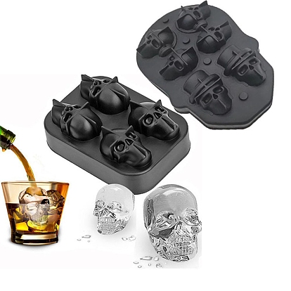 Halloween Skull DIY Food Grade Silicone Molds, Ice Cube Molds