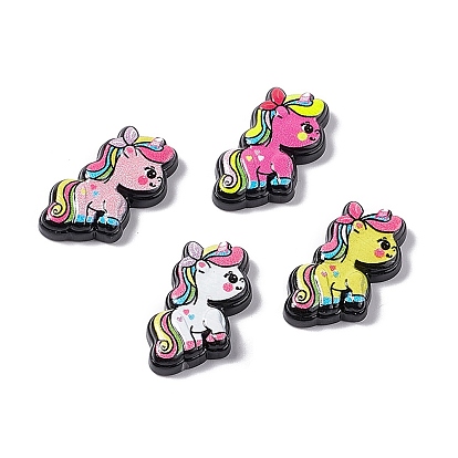 Opaque Resin Cabochons, Unicorn