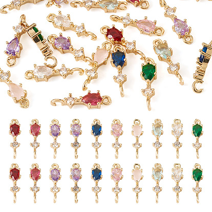 20 шт 10 цвета кулоны из латуни, микропаве, циркония, слезинки