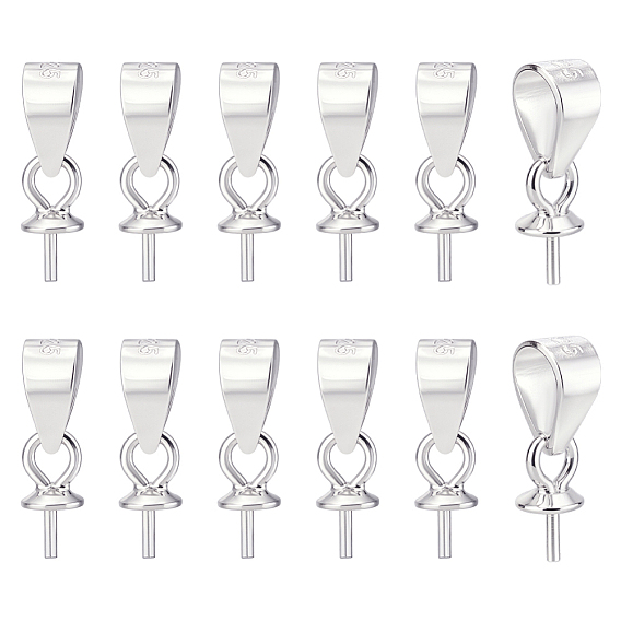 12шт. 925 серебряные подвески в виде чашечки с жемчужной ушком, за половину пробурено бисера, с печатью 925, 1 с тканью для полировки ПК