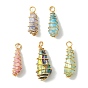 5шт. подвески из натурального кварца с гальваническим покрытием, слеза, с медной проволокой
