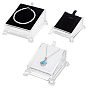 3Pcs 3 Style Acrylic Jewelry Display Stands, with Flannelette and Iron Settings, for Jewelry Display Stands Holder