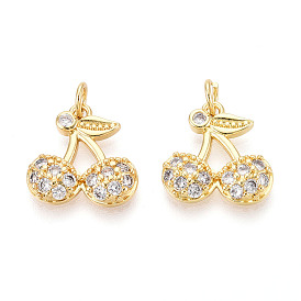 Латунные микро проложить кубического циркония подвески, без кадмия, без никеля и без свинца, вишня, с целью перехода в кольце