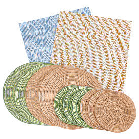 12шт. ПВХ декоративные элементы для витрин, прямоугольное и плоское круглое мини-одеяло, полиэфирные коврики