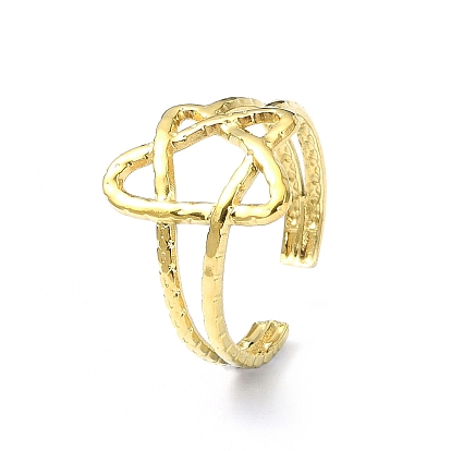 Ion Plating(IP) 304 Stainless Steel Open Cuff Ring, Hollow Star