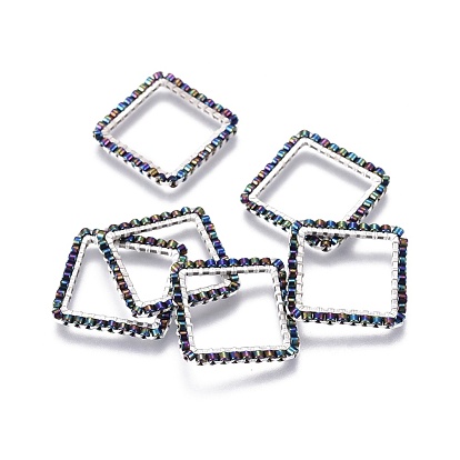 Японский бисер miyuki & toho ручной работы, с 304 кольцами из нержавеющей стали, Ткацкий станок, квадратный