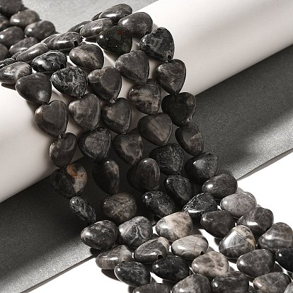 Натуральная карта каменные бусы пряди, сердце