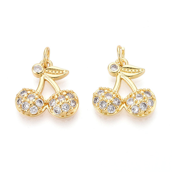 Латунные микро проложить кубического циркония подвески, без кадмия, без никеля и без свинца, вишня, с целью перехода в кольце