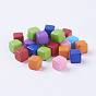Непрозрачные акриловые бусины, кубические, 8x8x8 мм, отверстие : 1 мм