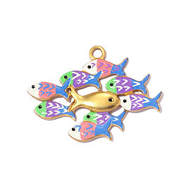 Печатные 304 подвески из нержавеющей стали, очарование рыбы, реальный 18 k позолоченный, ионное покрытие (ip), долговечный