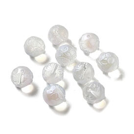 Perlas de vidrio transparentes, degradado de color, rondo