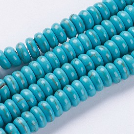 Synthetic Turquoise Beads Strands, Rondelle, Dyed
