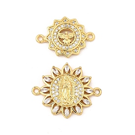 Подвески-цветочки с микропаве из латуни и прозрачным кубическим цирконием, реальный 18 k позолоченный, без свинца и без кадмия, долговечный, стойки покрытие