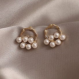 Pearl Earrings with Pendant and Flower Studs - Elegant and Versatile