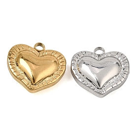 304 Stainless Steel Charms, Heart Charms