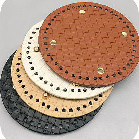 Flat Round Imitation Leather Crochet Bag Bottom, Pad Bag Cushion Bases, for DIY Bag Accessories