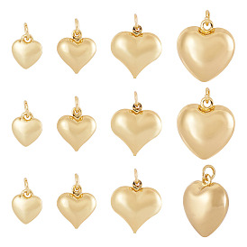 12 шт 4 стили латунные подвески, долговечный, с целью перехода в кольце, сердце