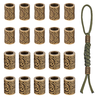 20 шт 2 стили бусины из сплава в тибетском стиле, бусины с большим отверстием, колонка