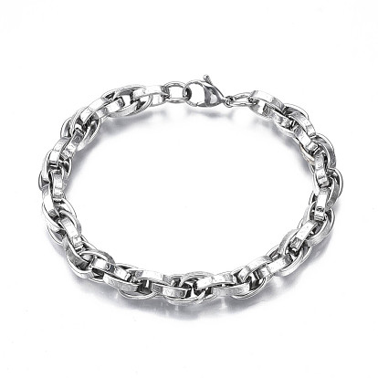 201 Stainless Steel Rope Chain Bracelet, Aries Constellation Pattern Bracelet for Men Women