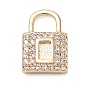 Latón micro pavimenta claro cubic zirconia encantos, encantos de bloqueo