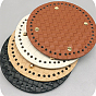 Flat Round Imitation Leather Crochet Bag Bottom, Pad Bag Cushion Bases, for DIY Bag Accessories