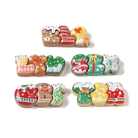 Christmas Opaque Resin Decoden Cabochons, Christmas Stocking Word Mixed Shapes