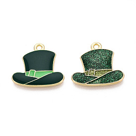 Подвески из сплава с эмалью ко Дню Святого Патрика, шляпные прелести, золотые