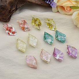 Подвески из смолы, с сухих цветов внутри, полигон прелести