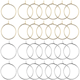200 шт. 2 стиль 316 хирургические брелоки из нержавеющей стали для бокалов, обручание серьги, DIY материал для баскетбола обруча серьги жены