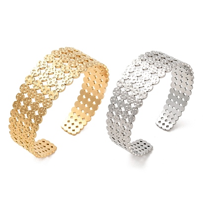 304 плоские круглые браслеты-манжеты из нержавеющей стали