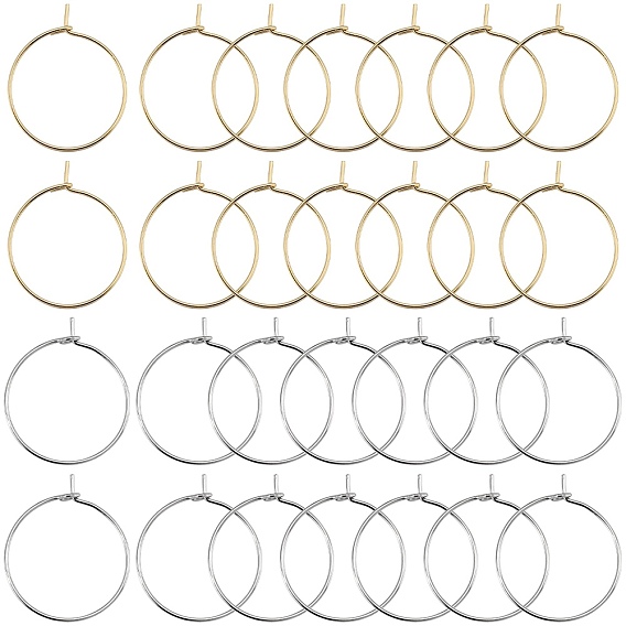 200 шт. 2 стиль 316 хирургические брелоки из нержавеющей стали для бокалов, обручание серьги, DIY материал для баскетбола обруча серьги жены