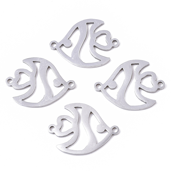 201 Stainless Steel Links Connectors, Laser Cut, Fish