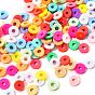 2250Pcs 15 Colors Eco-Friendly Handmade Polymer Clay Beads, Disc/Flat Round, Heishi Beads