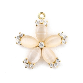 Латунные микро проложить кубического циркония подвески, без кадмия, без никеля и без свинца, с оболочкой, цветок