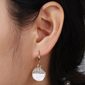 Fashionable Geometric Sweet Round Pendant Earrings for Women - Elegant and Charming