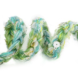 Polyester Crochet Lace Trim, Knitted Decor Trimming with PVC Paillettes, for Clothes Bridal Dress