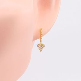 Sparkling Heart-shaped Zirconia Earrings in Trendy S925 Silver Design