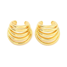 Rack Plating Brass Multi Lines Cuff Earrings, Non Piercing Earrings, Long-Lasting Plated, Lead Free & Cadmium Free