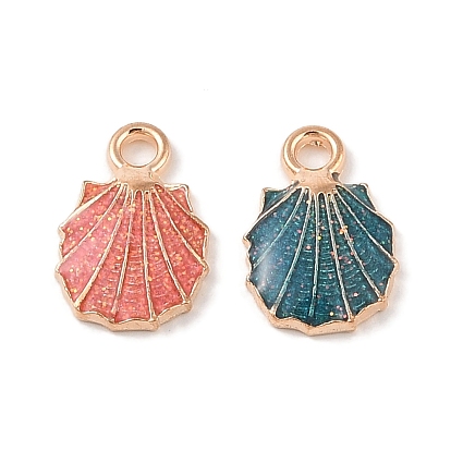 Подвески из эмали и сплава, золотой свет, шарм в форме ракушки