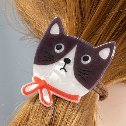 Cute Cat Shape PVC Plastic Hair Ties, Elastic Hair Ties, Ponytail Holder