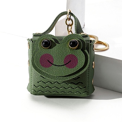 Брелки из искусственной кожи, украшения для сумок и кошельков, квадратная лягушка