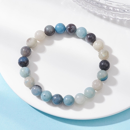 Круглые натуральные бусины троллеита, эластичные браслеты для женщин