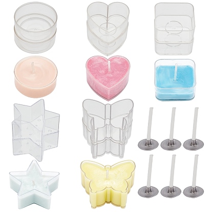 DIY Candle Making Tools, Including Cotton Candle Wicks, Mixed Shapes Plastic Candle Cups