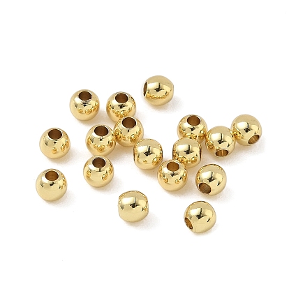 Brass Solid Beads, Nickel Free, Long-Lasting Plated, Rondelle