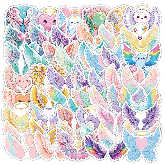 50шт ПВХ водонепроницаемые самоклеящиеся наклейки, для скрапбукинга, крылья