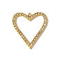 304 из нержавеющей стали горный хрусталь подвески, сердце прелести, ионное покрытие (ip), зеркальная полировка, реальный 18 k позолоченный