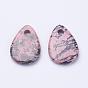Natural Rhodonite Pendants, Drop