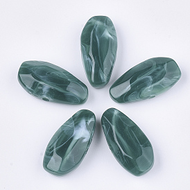 Abalorios de acrílico, estilo de imitación de piedras preciosas, facetados, oval